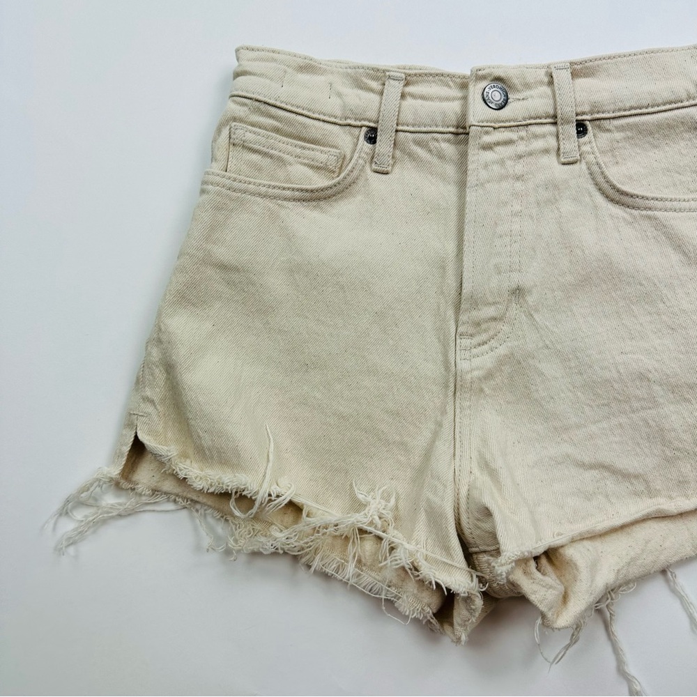 Veronica Beard Timmy Shorts High Rise Ecru Cut Off Denim Shorts Size 26 - Picture 3 of 11